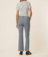 Load image into Gallery viewer, Navy Stripe Kick Flare