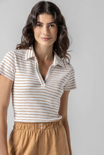 Load image into Gallery viewer, Teak Stripe Polo