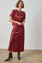 Load image into Gallery viewer, Cabernet Satin Skirt