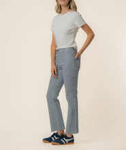 Load image into Gallery viewer, Navy Stripe Kick Flare