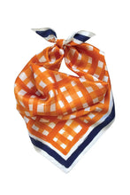 Load image into Gallery viewer, Orange/Navy Lattice Scarf
