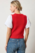 Load image into Gallery viewer, Mixed Media Sweater - Red
