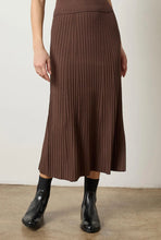 Load image into Gallery viewer, Straight Rib Skirt - Chocolate
