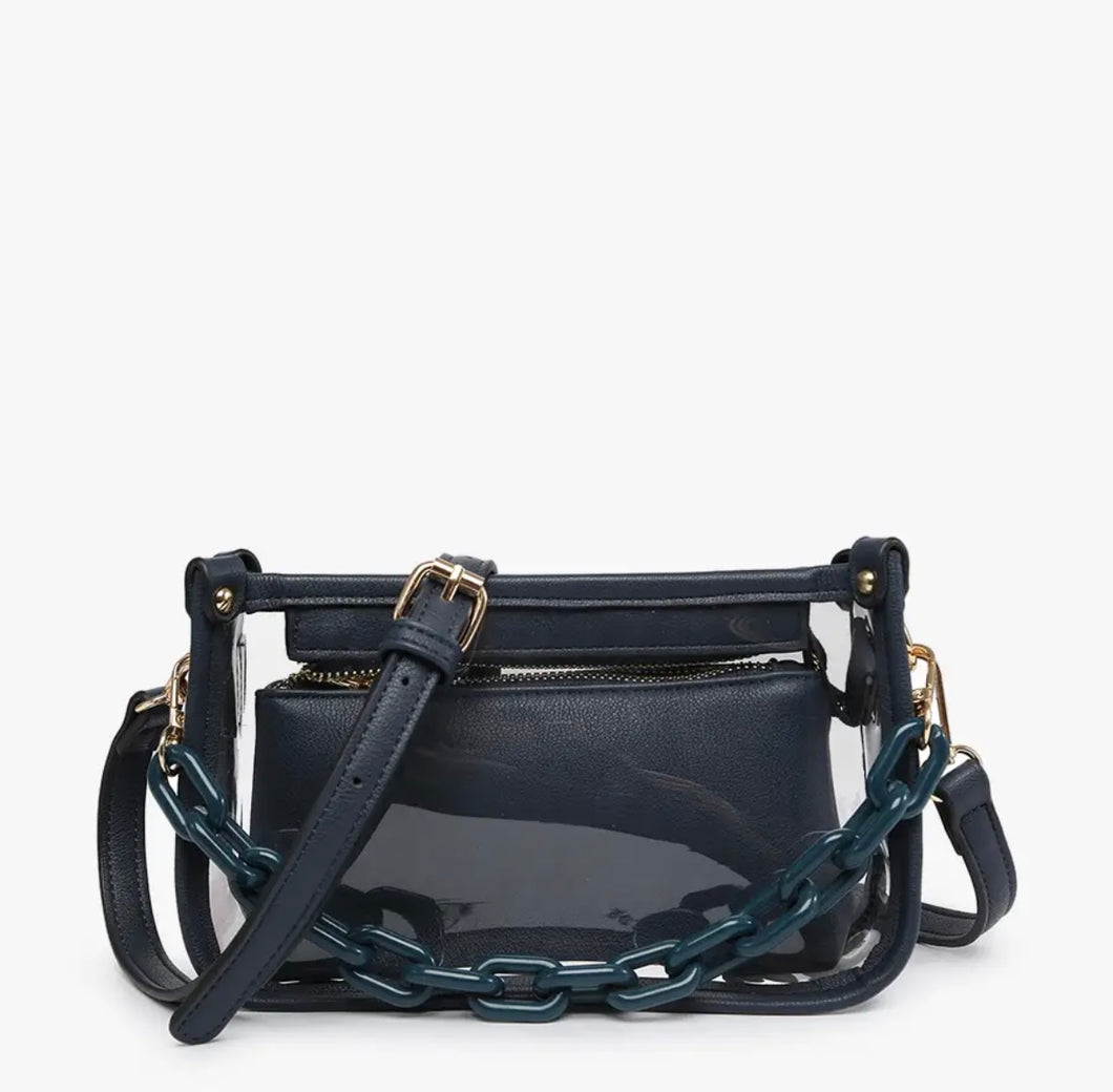 Clear Crossbody - Navy