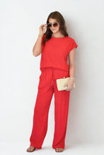 Load image into Gallery viewer, Red Crinkle Trouser
