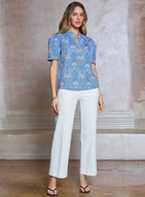 Load image into Gallery viewer, Blue Ornate Top
