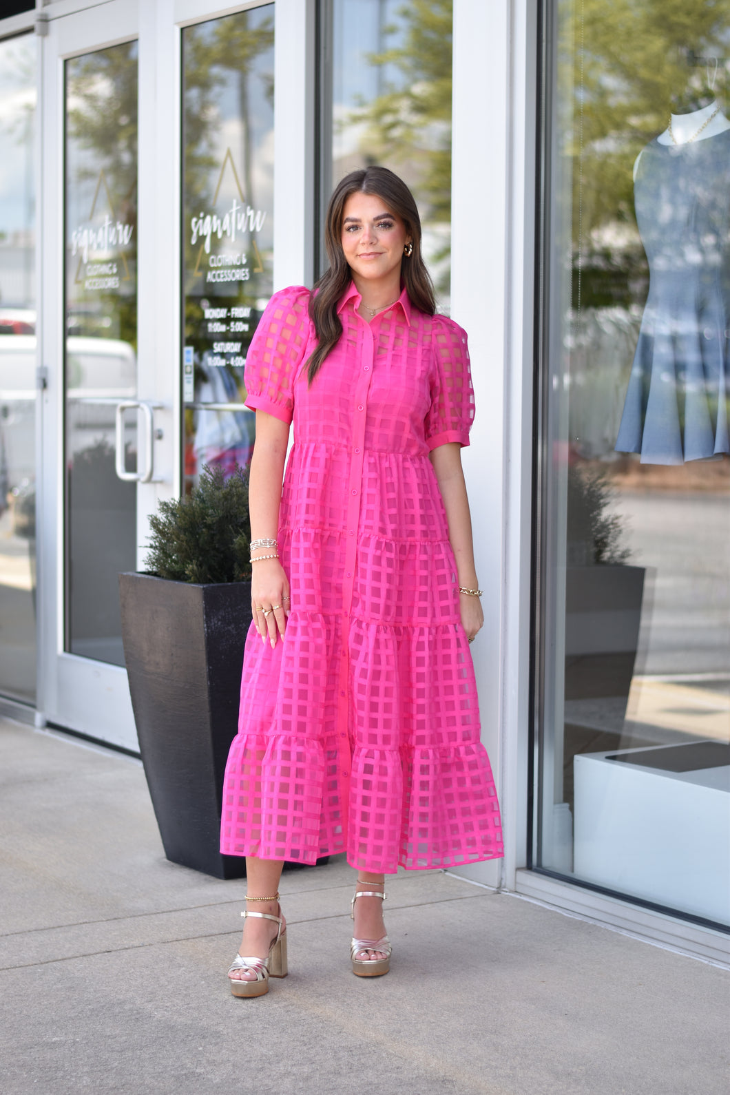 Lattice Pink Maxi