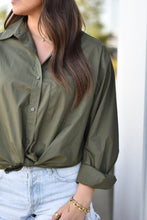 Load image into Gallery viewer, Olive Poplin Top
