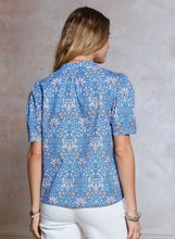 Load image into Gallery viewer, Blue Ornate Top
