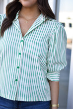 Load image into Gallery viewer, Green Stripes Button Down
