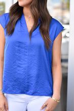 Load image into Gallery viewer, Lapis Crushed Satin Top
