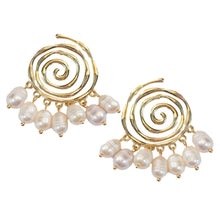 Load image into Gallery viewer, Golden Swirl Earring
