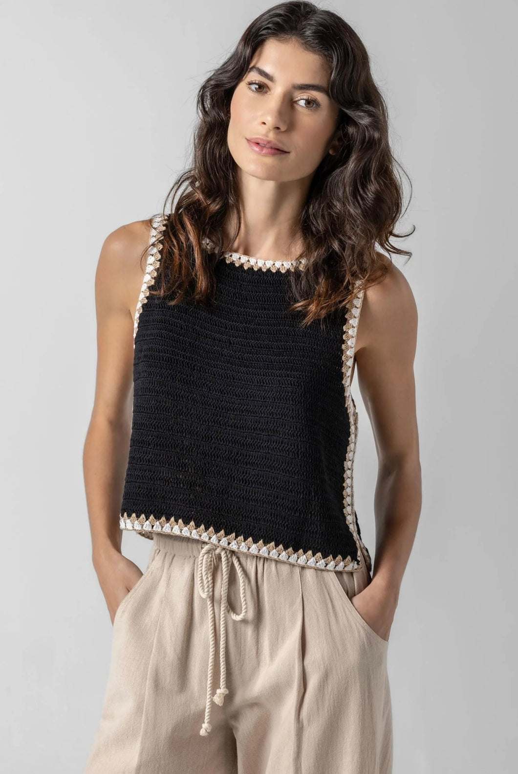 Black Crochet Tank