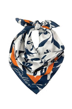Load image into Gallery viewer, Orange/Navy Floral Scarf
