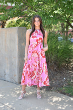 Load image into Gallery viewer, Cross Neck Floral Midi
