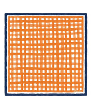 Load image into Gallery viewer, Orange/Navy Lattice Scarf
