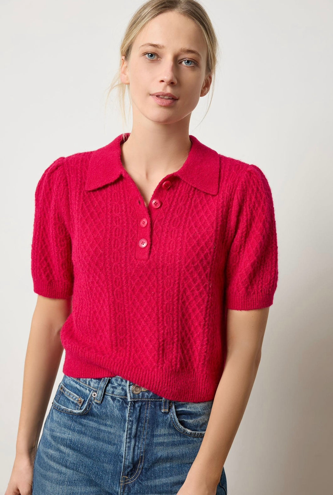 Fuchsia Polo Sweater