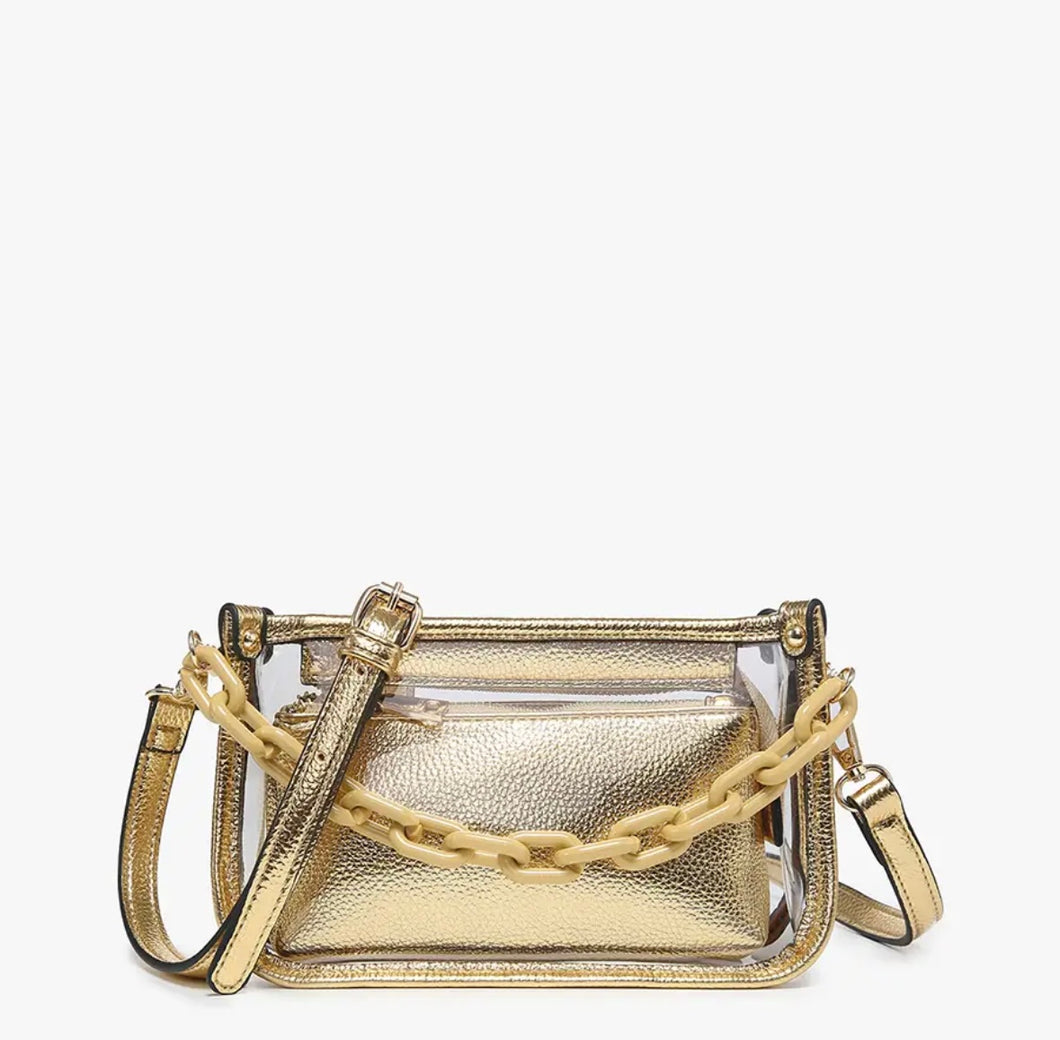 Clear Crossbody - Gold