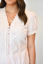Load image into Gallery viewer, Eyelet Button Down - Blush
