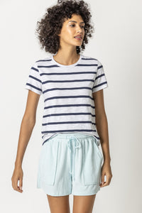 Navy Stripe Crew