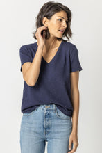 Load image into Gallery viewer, Navy Back Seam Tee
