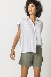 Boxy Button Down - White