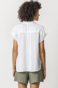 Boxy Button Down - White